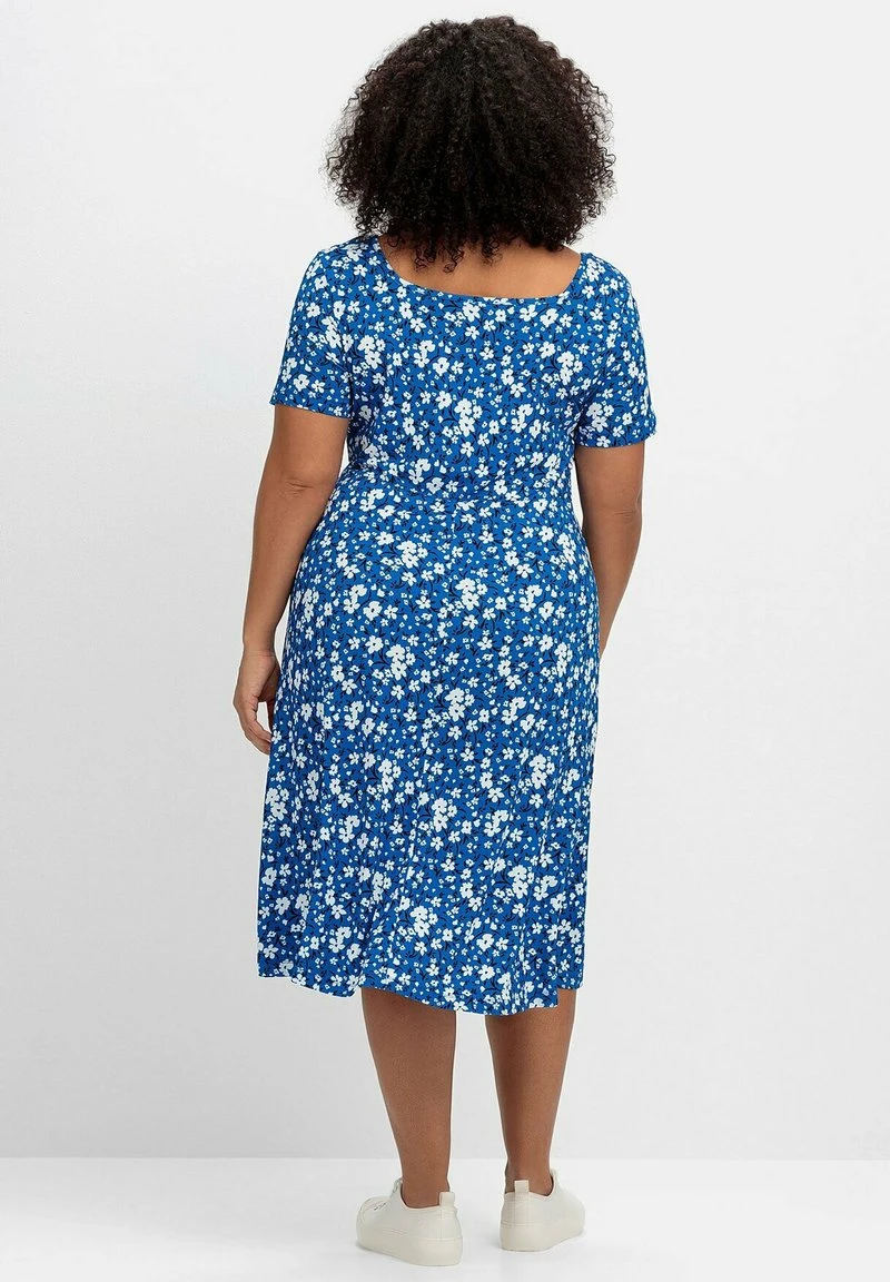 Sheego Jerseykleid - Blau Gemustert 5 Sheego Jerseykleid - Blau Gemustert – Bild 3