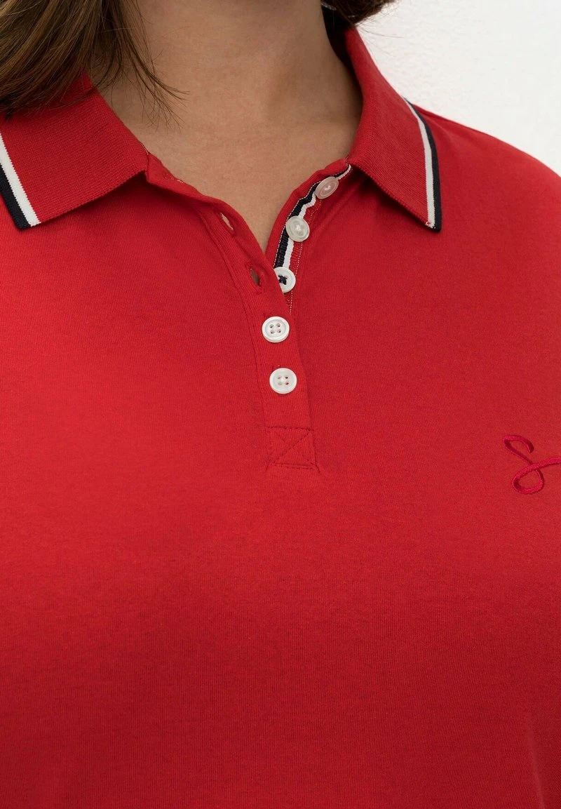 Sheego Poloshirt - Mohnrot 6 Sheego Poloshirt - Mohnrot – Bild 4