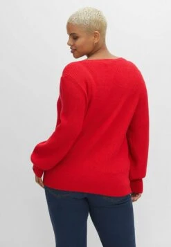 Sheego Strickpullover - Mohnrot -Sheego a3754818ca8a4f988412592d85f05db1