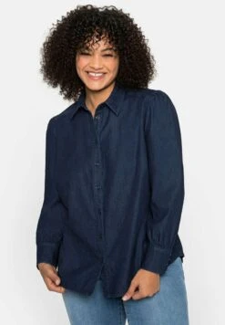Sheego Hemdbluse - Dark Blue Denim