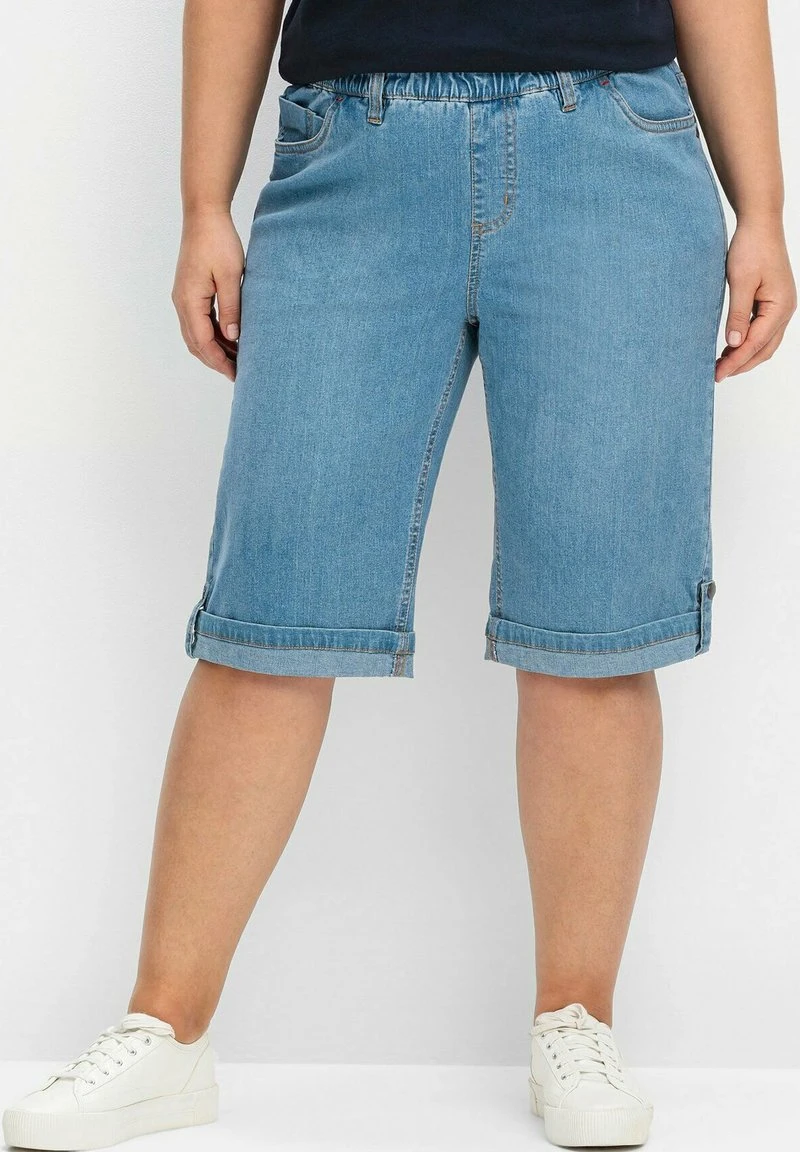 Sheego Jeans Shorts - Blue Bleached Denim 3 Sheego Jeans Shorts - Blue Bleached Denim
