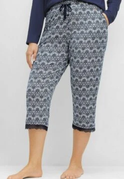 Sheego Nachtwäsche Hose - Marine Bedruckt