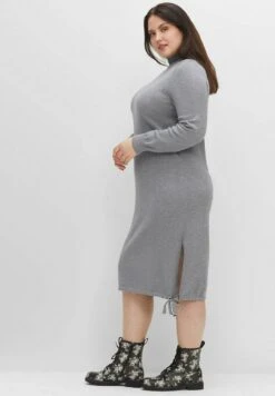 Sheego Strickkleid - Grau Meliert