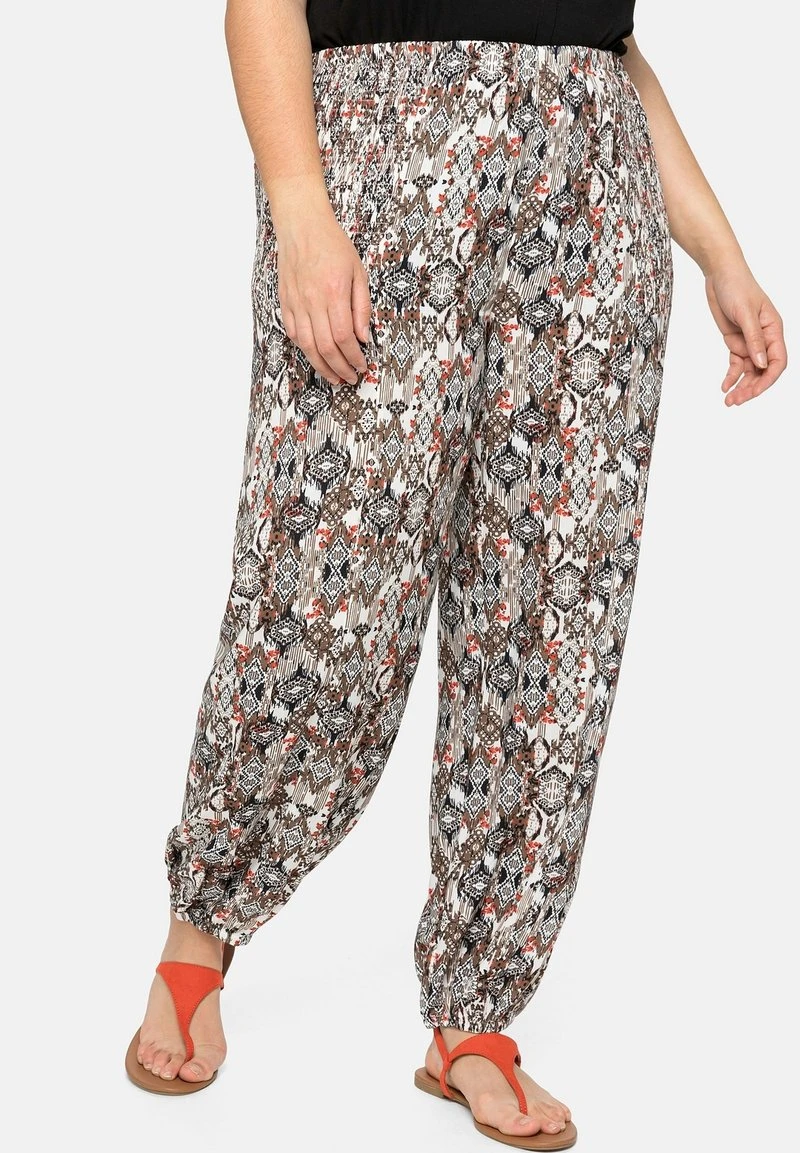 Sheego STRAND - Stoffhose - Rostrot Gemustert Brown 3 Sheego STRAND - Stoffhose - Rostrot Gemustert Brown