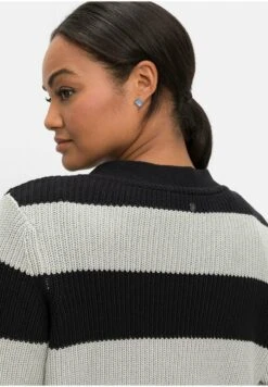 Sheego Strickjacke - Schwarz Hellgrau -Sheego a8e6e0eb65cb48eba4577b54cdd0b222