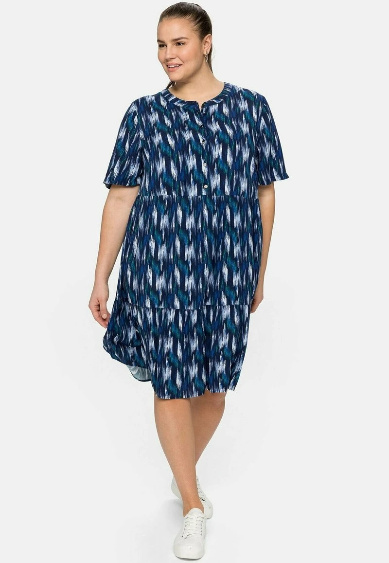 Sheego Blusenkleid - Marine Bedruckt 3 Sheego Blusenkleid - Marine Bedruckt