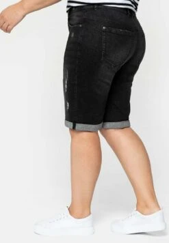 Sheego Jeans Shorts - Black Used Denim -Sheego aa47dfd4fb85456b8165cc40eaa2f432