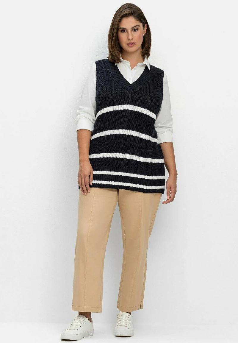 Sheego Strickpullover - Nachtblau Gestreift 4 Sheego Strickpullover - Nachtblau Gestreift – Bild 2