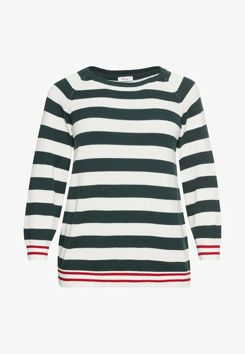 Sheego RAGLAN - Strickpullover - Tiefgrün Offwhite 7 Sheego RAGLAN - Strickpullover - Tiefgrün Offwhite – Bild 5