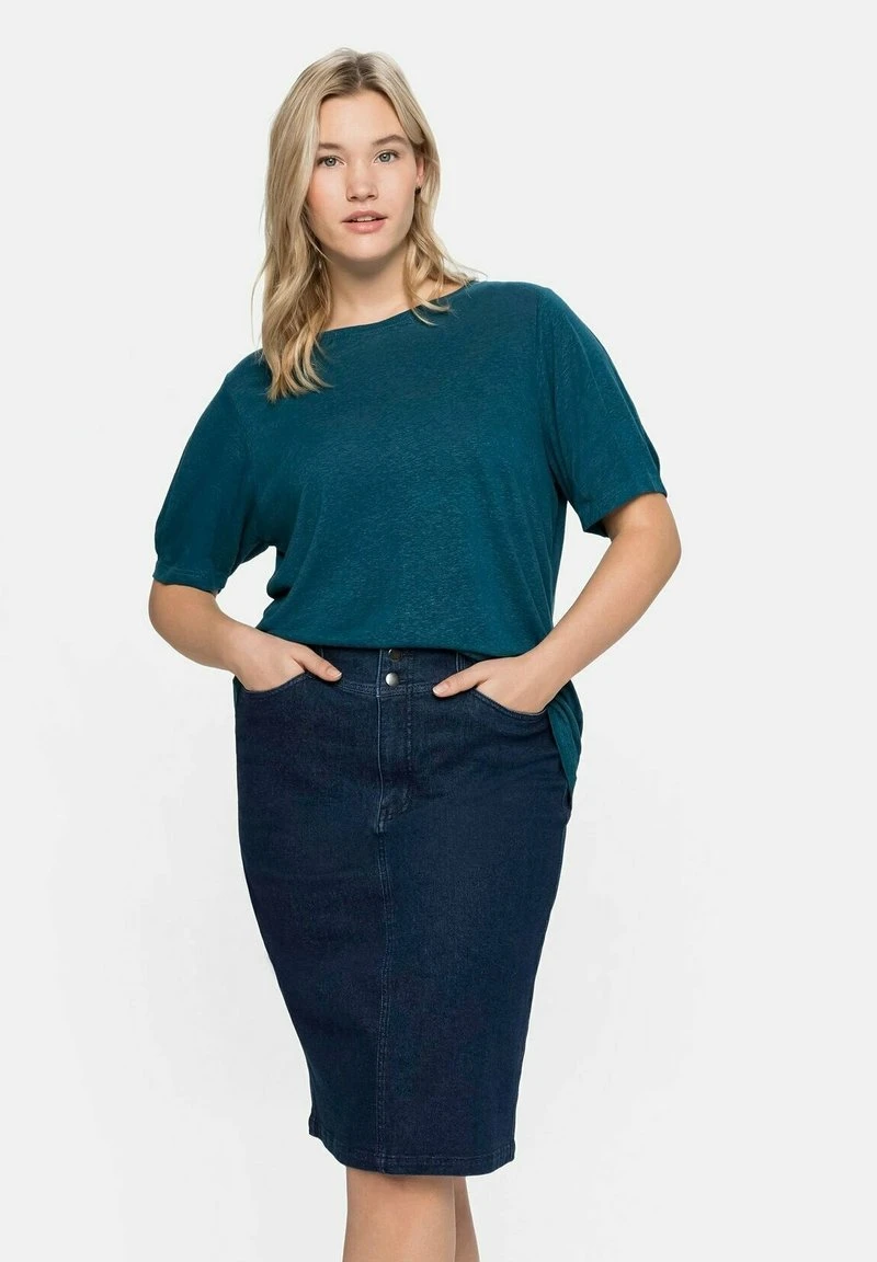 Sheego T-Shirt Basic - Dunkelpetrol 3 Sheego T-Shirt Basic - Dunkelpetrol