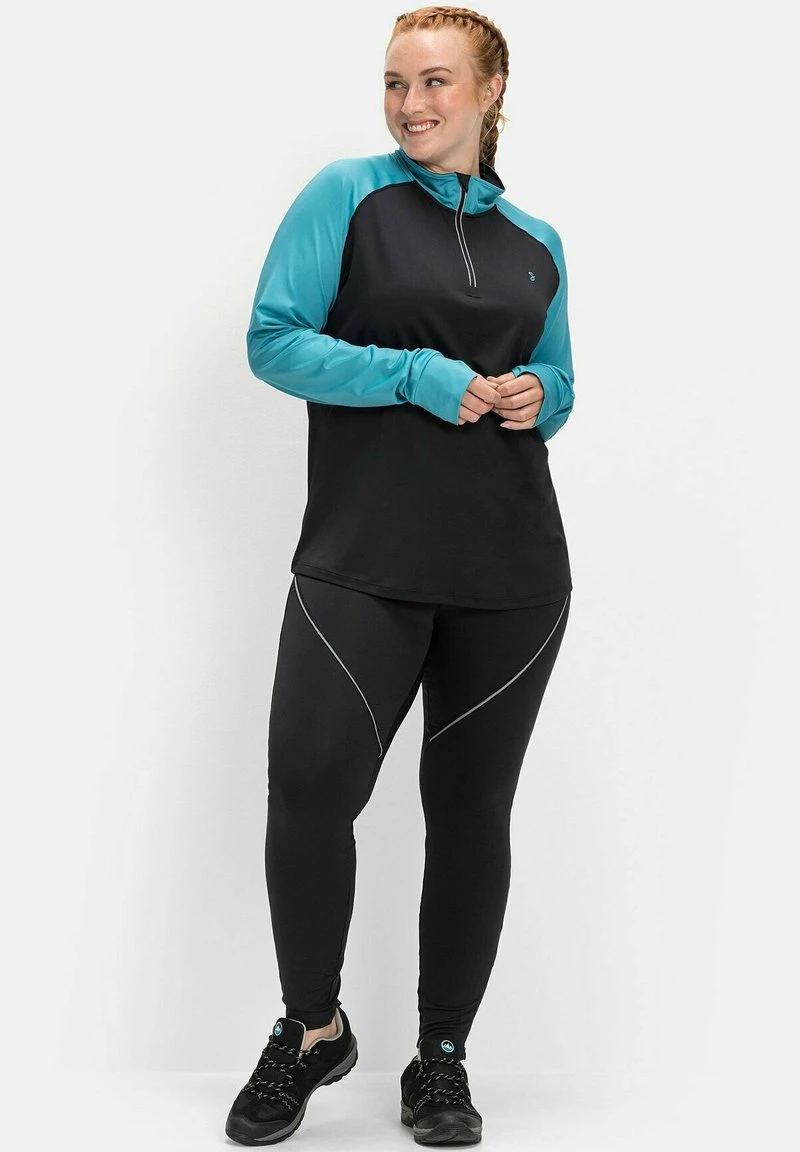 Sheego Sweatshirt - Schwarz-türkis 4 Sheego Sweatshirt - Schwarz-türkis – Bild 2