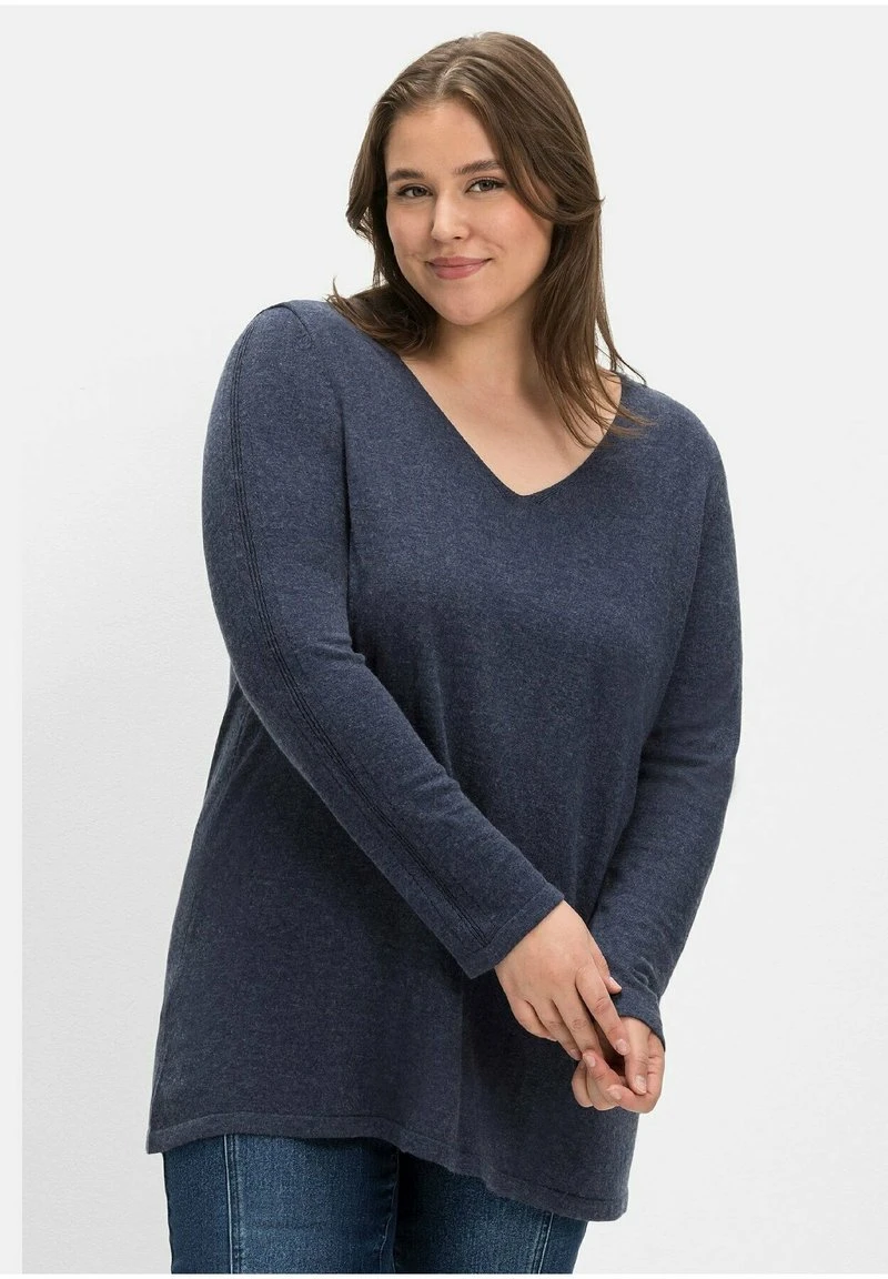 Sheego Strickpullover - Indigo Meliert 3 Sheego Strickpullover - Indigo Meliert