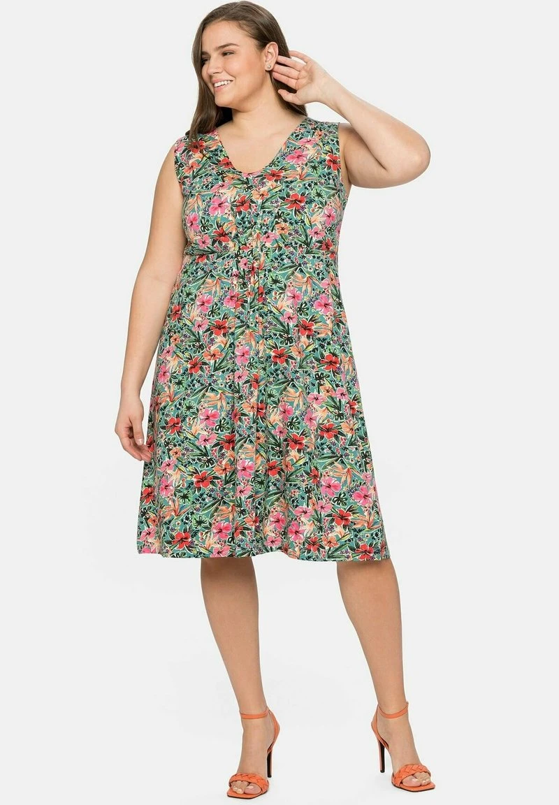 Sheego Jerseykleid - Petrol Bedruckt 7 Sheego Jerseykleid - Petrol Bedruckt – Bild 5