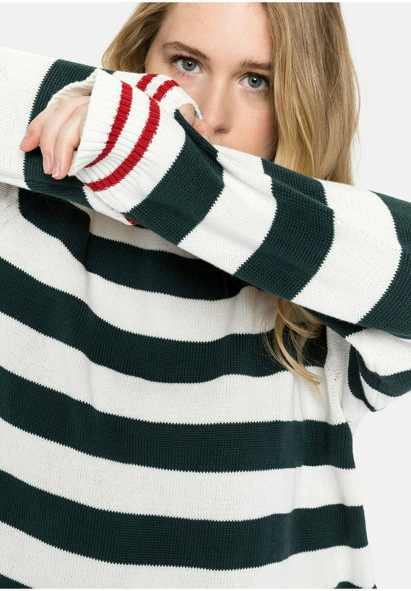 Sheego RAGLAN - Strickpullover - Tiefgrün Offwhite 6 Sheego RAGLAN - Strickpullover - Tiefgrün Offwhite – Bild 4