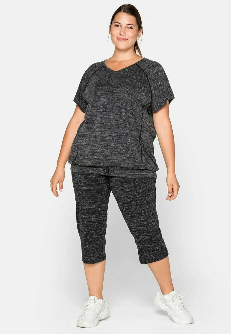 Sheego T-Shirt Basic - Anthrazit Meliert 4 Sheego T-Shirt Basic - Anthrazit Meliert – Bild 2