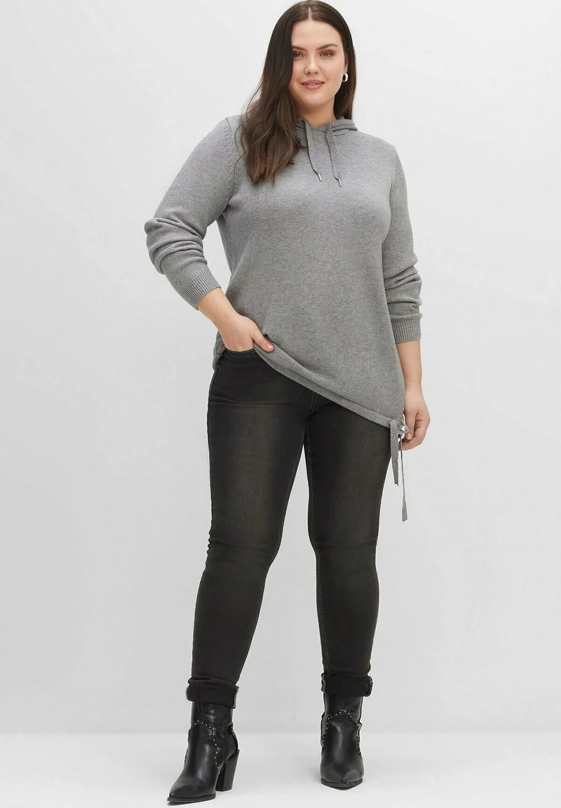 Sheego Kapuzenpullover - Grau Meliert 4 Sheego Kapuzenpullover - Grau Meliert – Bild 2