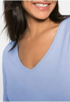 Sheego Langarmshirt - Mittelblau -Sheego b7550cfd82ed419bb929c95cf7540c1d