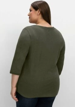 Sheego Langarmshirt - Dunkeloliv -Sheego b830b8f1bfde45ceb33958fce9e003ab