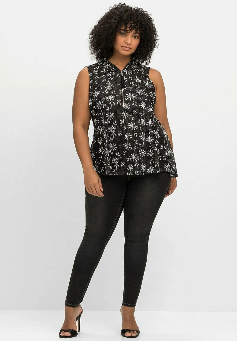 Sheego MESH - Bluse - Schwarz Gemustert 4 Sheego MESH - Bluse - Schwarz Gemustert – Bild 2