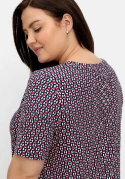 Sheego T-Shirt Print - Nachtblau Gemustert -Sheego b900b6c5f1f34678a07776885284bb65