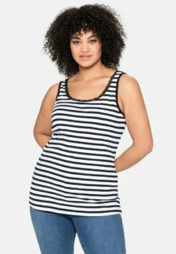 Sheego Top - Black/ White -Sheego b989b87178e34449ad39349178a66724 1