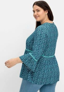 Sheego Bluse - Nachtblau Gemustert -Sheego bae7c1edeca64657956409ffd665a08c