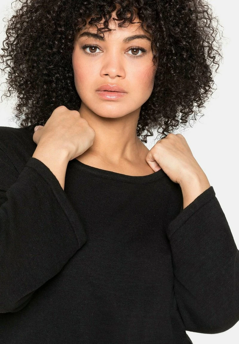 Sheego Strickpullover - Schwarz 6 Sheego Strickpullover - Schwarz – Bild 4