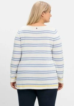Sheego Strickpullover - Weiß Gestreift 10 Sheego Strickpullover - Weiß Gestreift -Sheego c3124141dc884417902f33a88c4d4389
