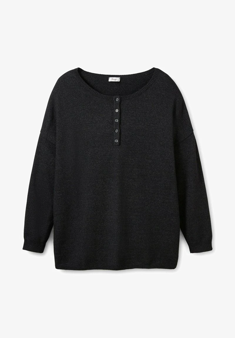 Sheego Strickpullover - Schwarz Meliert 7 Sheego Strickpullover - Schwarz Meliert – Bild 5