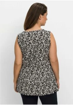 Sheego Top - Schwarz Gemustert -Sheego c4ec464800dd4272aa2360d3719d6e48