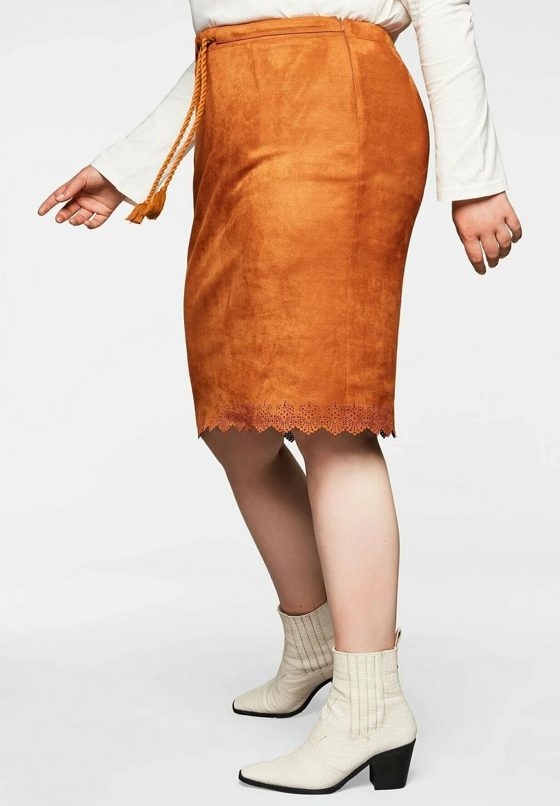 Sheego Bleistiftrock - Karamell 6 Sheego Bleistiftrock - Karamell – Bild 4