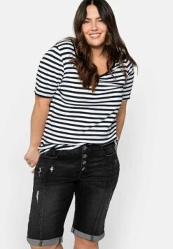 Sheego Jeans Shorts - Black Used Denim