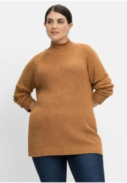 Sheego Strickpullover - Hellbraun