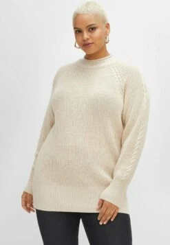 Sheego Strickpullover - Ecru Meliert