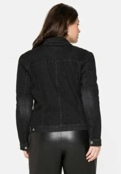Sheego Jeansjacke - Black Used Denim -Sheego ce056ca6b52f44e98d1ce6dfd92403cc