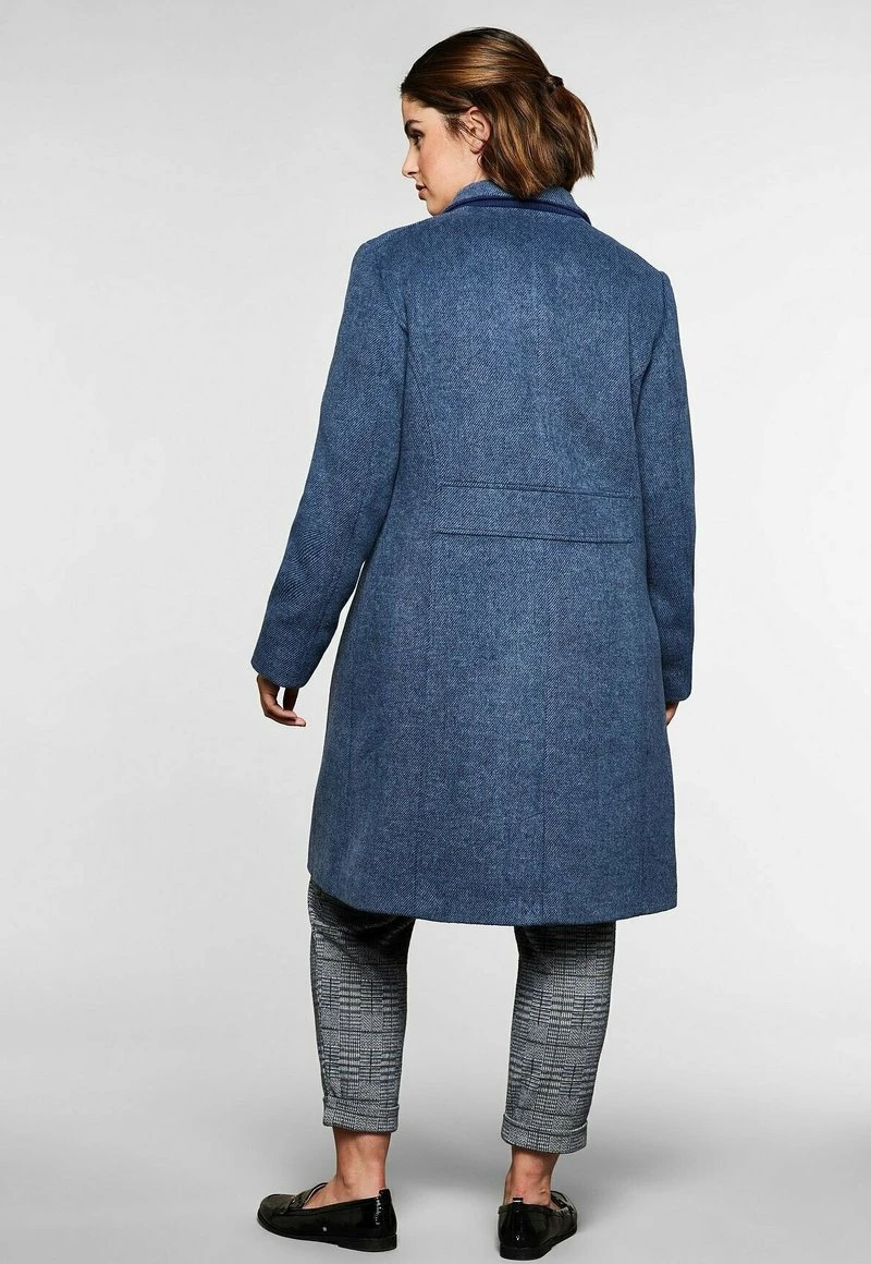 Sheego Klassischer Mantel - Stahlblau 5 Sheego Klassischer Mantel - Stahlblau – Bild 3