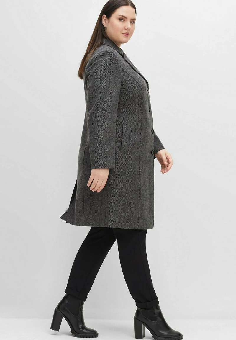 Sheego Klassischer Mantel - Black/ White 4 Sheego Klassischer Mantel - Black/ White – Bild 2