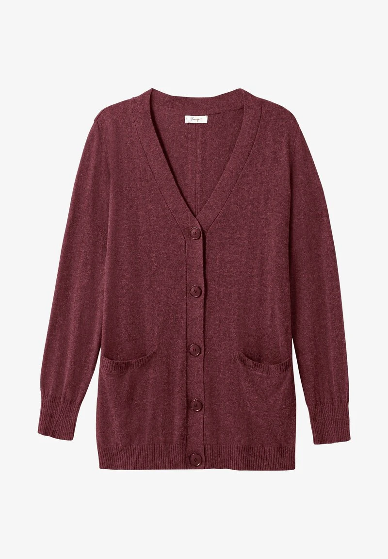 Sheego Strickjacke - Weinrot Meliert 7 Sheego Strickjacke - Weinrot Meliert – Bild 5