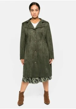Sheego Klassischer Mantel - Dunkeloliv