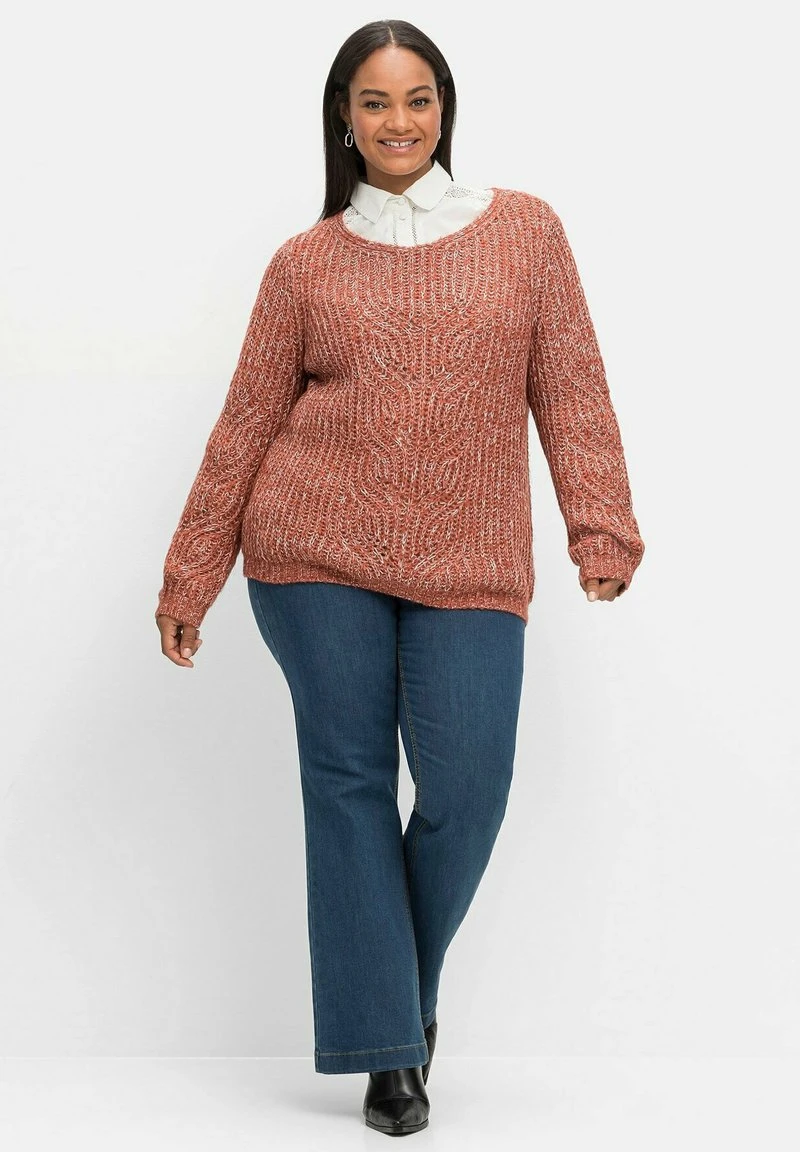 Sheego Strickpullover - Rostrot 4 Sheego Strickpullover - Rostrot – Bild 2