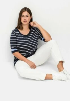 Sheego T-Shirt Print - Nachtblau Gestreift -Sheego d1f427344bfe448e8ee86776abfed15f