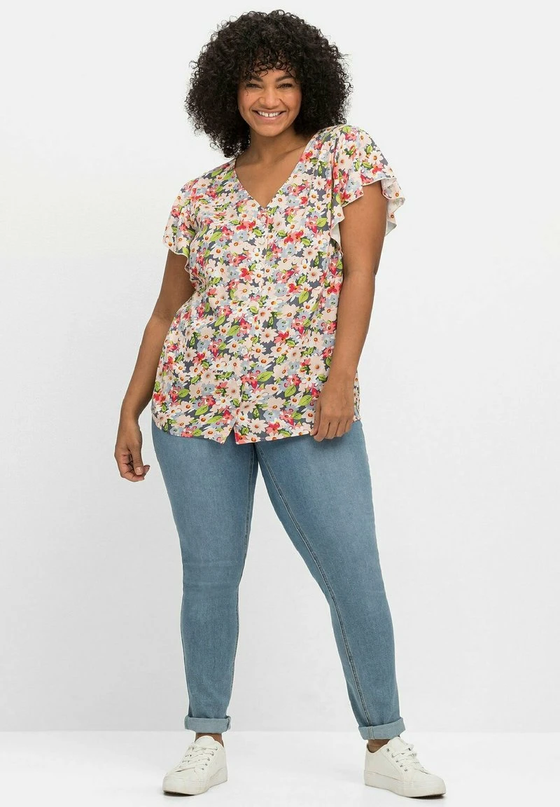 Sheego Bluse - Rosé Gemustert 4 Sheego Bluse - Rosé Gemustert – Bild 2