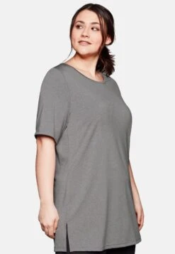Sheego T-Shirt Basic - Mottled Grey -Sheego d4350b6318f945aab51fae15c74f7335