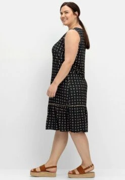 Sheego Jerseykleid - Nachtblau Gemustert -Sheego d4798dc933864ddca41dc3ef86dad1d5