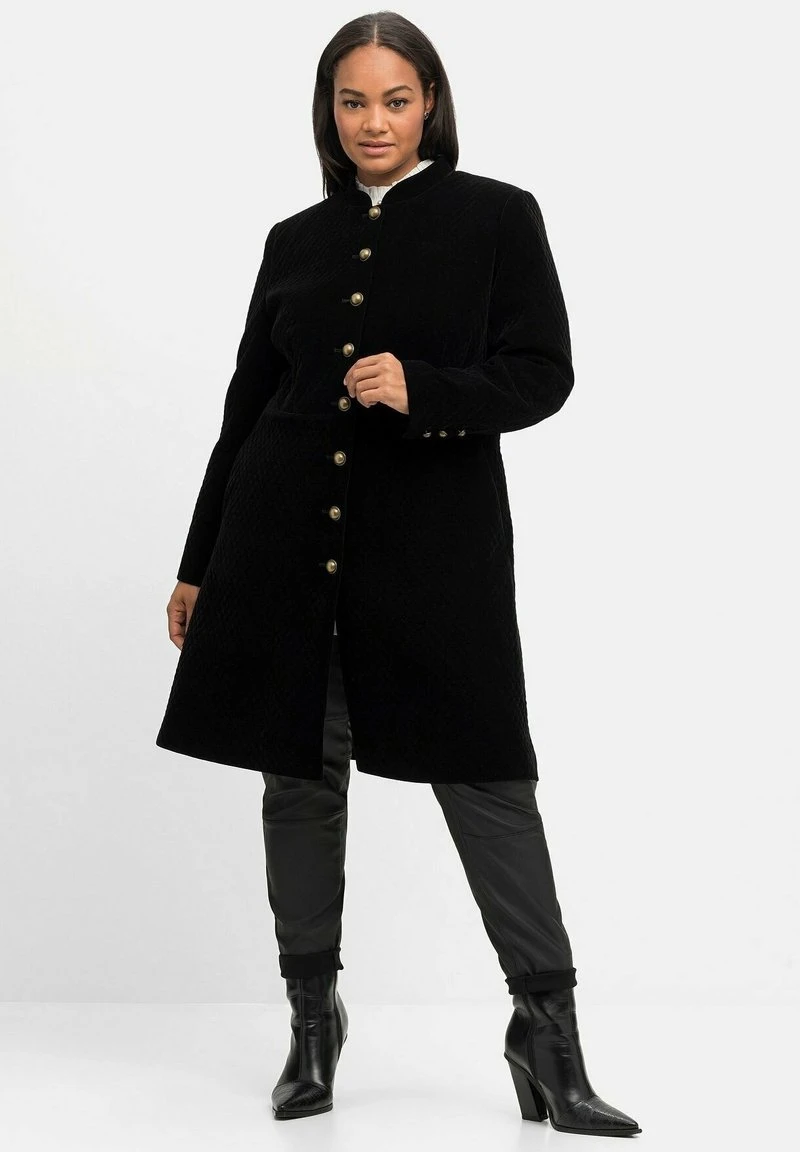 Sheego Klassischer Mantel - Schwarz 4 Sheego Klassischer Mantel - Schwarz – Bild 2