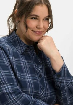 Sheego Blusenkleid - Nachtblau Kariert -Sheego d5eb44e9919946bfabd3fdc9d8b90743