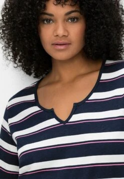 Sheego T-Shirt Print - Blau Weiß -Sheego d63a2a76ddd446028e772105582fef08