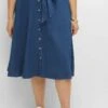 Sheego A-Linien-Rock - Blue Denim