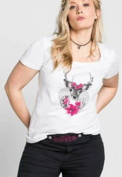 Sheego T-Shirt Print - Weiß
