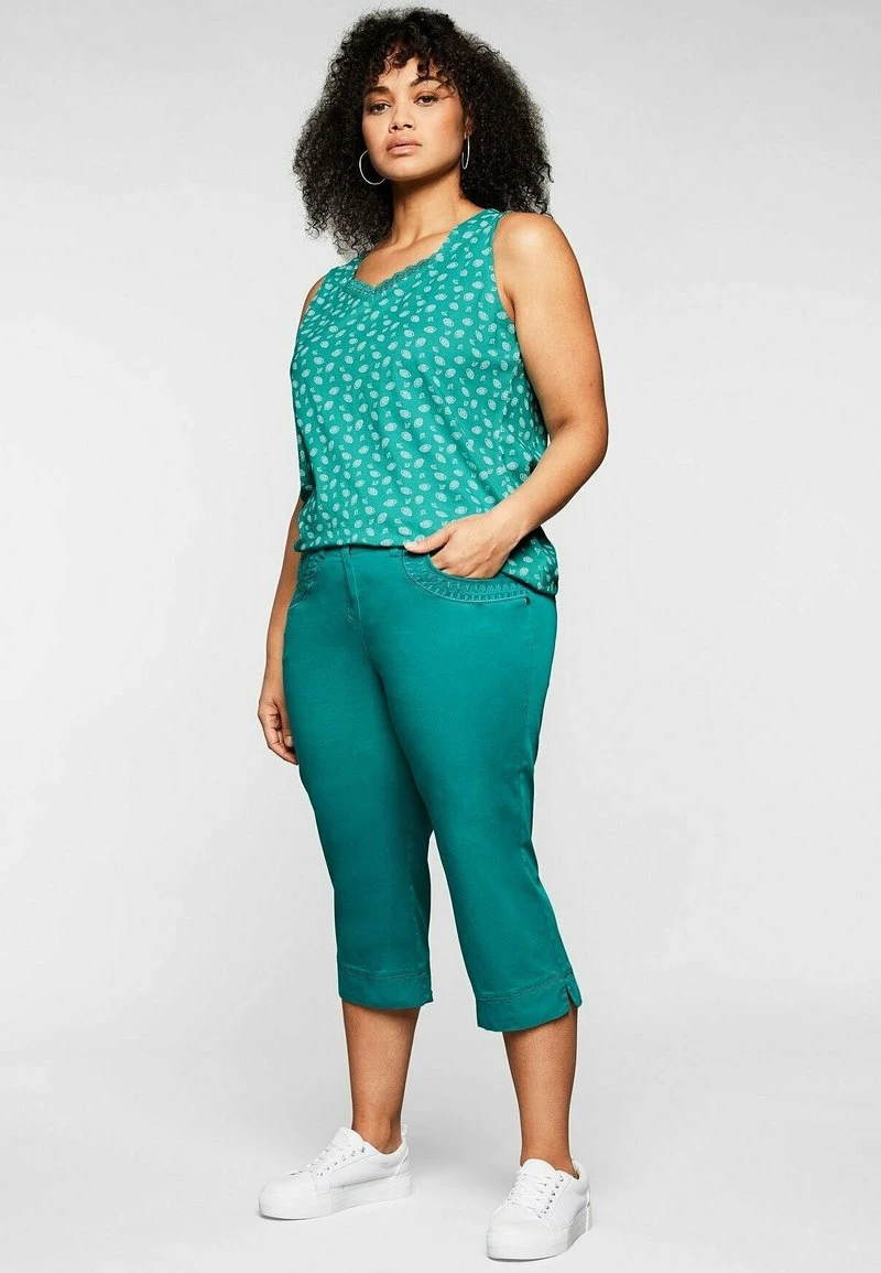 Sheego Bluse - Karibiktürkis Bedruckt 4 Sheego Bluse - Karibiktürkis Bedruckt – Bild 2